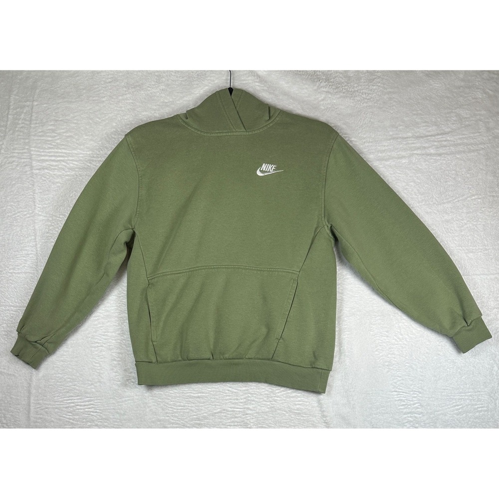 Nike Hoodie Boys Large Green Pullover Fleece Logo Sweatshirt